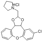 Pyrrolidine, 1-((5-chloro-3a,12b-dihydrodibenzo(b,f)-1,3-dioxolo(4,5-d )oxepin-2-yl)methyl)-, hydrochloride Struktur