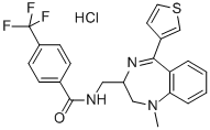 Benzamide, N-((2,3-dihydro-1-methyl-5-(3-thienyl)-1H-1,4-benzodiazepin -2-yl)methyl)-4-(trifluoromethyl)-, monohydrochloride|