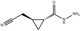 Cyclopropanecarboxylic acid, 2-(cyanomethyl)-, hydrazide, trans- (9CI) Structure