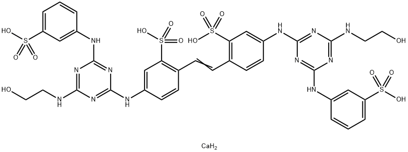 dicalcium hydrogen -4,4'-bis[[4-[(2-hydroxyethyl)amino]-6-[(3-sulphonatophenyl)amino]-1,3,5-triazin-2-yl]amino]stilbene-2,2'-disulphonate,84681-96-9,结构式