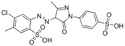 6-chloro-4-[[4,5-dihydro-3-methyl-5-oxo-1-(4-sulphophenyl)-1H-pyrazol-4-yl]azo]toluene-3-sulphonic acid Struktur