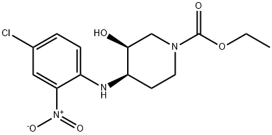 ethyl cis-4-[(4-chloro-2-nitrophenyl)amino]-3-hydroxypiperidine-1-carboxylate Structure