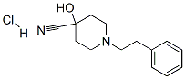 4-hydroxy-1-phenethylpiperidine-4-carbonitrile monohydrochloride Struktur