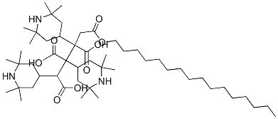 1,2,3,4-ブタンテトラカルボン酸1-ヘキサデシル2,3,4-トリス(2,2,6,6-テトラメチル-4-ピペリジニル) 化学構造式