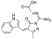 4,5-ジヒドロ-4-(1H-インドール3-イルメチレン)-3-メチル-5-オキソ-1H-ピラゾール-1-カルボイミドアミド・酢酸塩 化学構造式