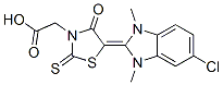 5-(5-chloro-1,3-dihydro-1,3-dimethyl-2H-benzimidazol-2-ylidene)-4-oxo-2-thioxothiazolidin-3-acetic acid Structure