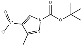 3-Methyl-4-nitro-pyrazole-1-carboxylic acid tert-butyl ester Struktur