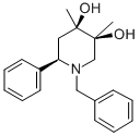 (3-alpha,4-alpha,6-alpha)-3,4-Dimethyl-6-phenyl-1-(phenylmethyl)-3,4-p iperidinediol 化学構造式