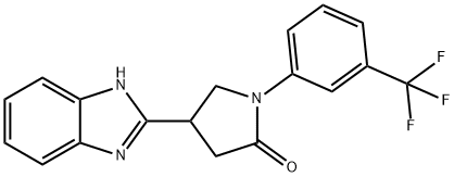 4-(1H-benzimidazol-2-yl)-1-[3-(trifluoromethyl)phenyl]-2-pyrrolidone 化学構造式
