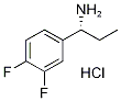 (1S)-1-(3,4-ジフルオロフェニル)プロパン-1-アミン塩酸塩 化学構造式
