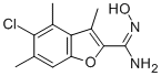 5-Chloro-N-hydroxy-3,4,6-trimethyl-2-benzofurancarboximidamide 化学構造式