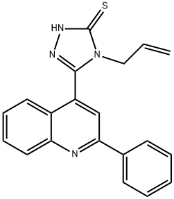 4-烯丙基-5-(2-苯基喹啉-4-基)-4H-1,2,4-三唑-3-硫醇,847503-25-7,结构式