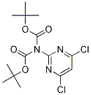 2-bis(tert-butoxycarbonyl)amino-4,6-dichloropyrimidine Struktur