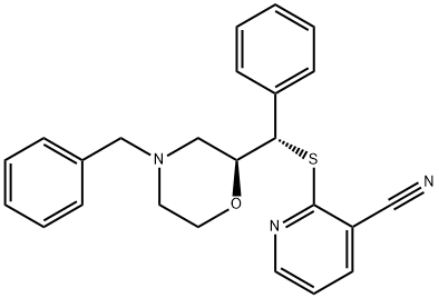 2-({(S)-phenyl [(2S)-4-(phenylmethyl)morpholin-2-yl]methyl}
thio)pyridine-3-carbonitrile Structure