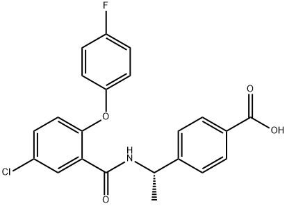 4-[(1S)-1-[[5-氯-2-(4-氟苯氧基)苄基]氨基]乙基]苯甲酸,847728-01-2,结构式
