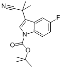 1H-Indole-1-carboxylic acid, 3-(1-cyano-1-methylethyl)-5-fluoro-, 1,1-dimethylethyl ester Struktur