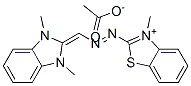 2-[[(1,3-dihydro-1,3-dimethyl-2H-benzimidazol-2-ylidene)methyl]azo]-3-methylbenzothiazolium acetate|2-[[(1,3-二氢-1,3-二甲基-2H-苯并咪唑-2-亚基)甲基]偶氮]-3-甲基苯并噻唑翁乙酸盐