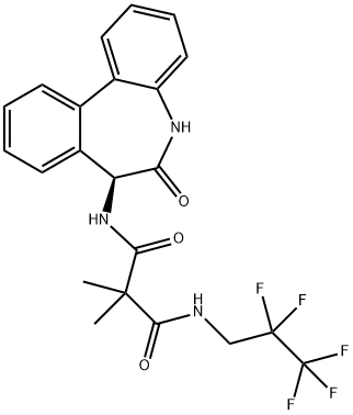 N1-[(7S)-6,7-二氢-6-氧代-5H-二苯并[B,D]氮杂卓-7-基]-2,2-二甲基-N3-(2,2,3,3,3-五氟丙基)丙二酰胺,847925-91-1,结构式