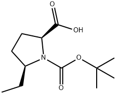 (2S,5S)-N-BOC-5-乙基吡咯烷-2-甲酸, 847943-29-7, 结构式