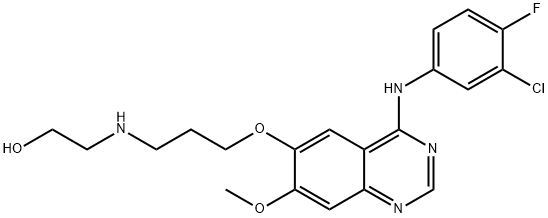 3-DesMorpholinyl-3-hydroxyethylaMino Gefitinib 化学構造式