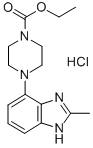 1-Piperazinecarboxylic acid, 4-(2-methyl-1H-benzimidazol-4-yl)-, ethyl  ester, monohydrochloride Structure