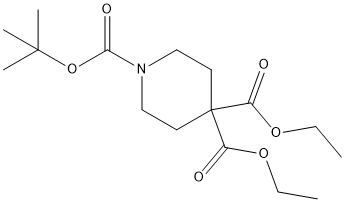 1,4,4-哌啶三羧酸 1-叔丁酯 4,4-二乙酯,848070-26-8,结构式