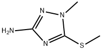 1-メチル-5-(メチルスルファニル)-1H-1,2,4-トリアゾール-3-イルアミン 化学構造式