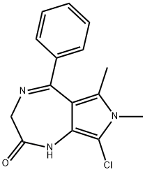 Pyrrolo(3,4-e)-1,4-diazepin-2(1H)-one, 3,7-dihydro-8-chloro-6,7-dimeth yl-5-phenyl- Structure