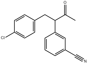 3-(1-(4-chlorophenyl)-3-oxobutan-2-yl)benzonitrile Struktur
