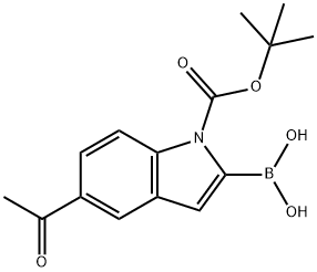 1H-Indole-1-carboxylic acid, 5-acetyl-2-borono-, 1-(1,1-dimethylethyl) ester (9CI),848357-29-9,结构式