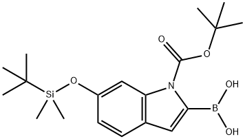 2-硼-6-[[(1,1-二甲基乙基)二甲基甲硅烷基]氧基]-1H-吲哚-1-羧酸-1-(1,1-二甲基乙基)酯,848357-99-3,结构式