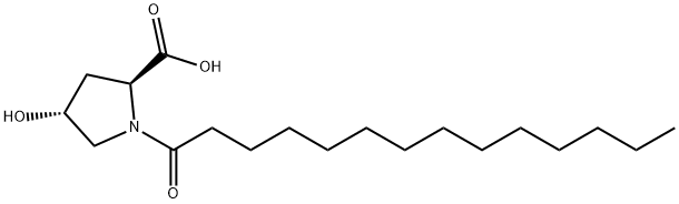 N-Tetradecanoyl-4-hydroxy-L-proline Struktur