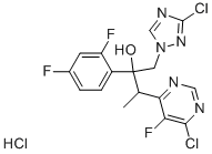 3-(6-chloro-5-fluoropyrimidin-4-yl)-2-(2,4-difluorophenyl)-1-(1H-1,2,4-triazol-1-yl)butan-2-ol Structure