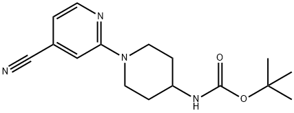 [1-(4-氰基吡啶-2-基)哌啶-4-基]氨基甲酸叔丁酯 结构式