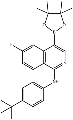 N-(4-tert-butylphenyl)-6-fluoro-4-(4,4,5,5-tetraMethyl-1,3,2-dioxaborolan-2-yl)isoquinolin-1-aMine Structure