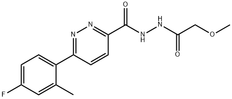 3-Pyridazinecarboxylic acid, 6-(4-fluoro-2-methylphenyl)-, 2-(methoxyacetyl)hydrazide Structure