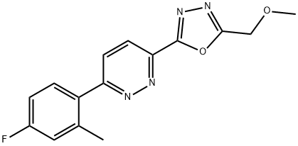 PYRIDAZINE, 3-(4-FLUORO-2-METHYLPHENYL)-6-[5-(METHOXYMETHYL)-1,3,4-OXADIAZOL-2-YL]- 结构式