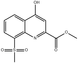 2-Quinolinecarboxylic  acid,  4-hydroxy-8-(methylsulfonyl)-,  methyl  ester Structure