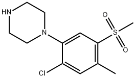 1-(2-氯-4-甲基-5-(甲基磺酰基)苯基)哌嗪 结构式