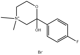 2-(4-FLUOROPHENYL)-2-HYDROXY-4,4-DIMETHYL-1,4-OXAZINAN-4-IUM BROMIDE Structure