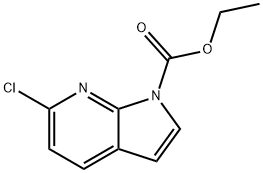 6-CHLORO-1-ETHOXYCARBONYL-7-AZAINDOLE 化学構造式