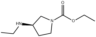 1-Pyrrolidinecarboxylic  acid,  3-(ethylamino)-,  ethyl  ester,  (3R)-,849106-56-5,结构式