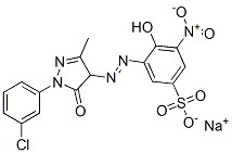 sodium 3-[[1-(3-chlorophenyl)-4,5-dihydro-3-methyl-5-oxo-1H-pyrazol-4-yl]azo]-4-hydroxy-5-nitrobenzenesulphonate Structure