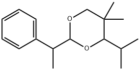 4-isopropyl-5,5-dimethyl-2-(1-phenylethyl)-1,3-dioxane Struktur