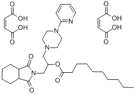 Decanoic acid, 1-((octahydro-1,3-dioxo-2H-isoindol-2-yl)methyl)-2-(4-( 2-pyridinyl)-1-piperazinyl)ethyl ester, (Z)-2-butenedioate (1:2) Structure
