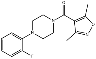 Methanone, (3,5-dimethyl-4-isoxazolyl)[4-(2-fluorophenyl)-1-piperazinyl]- Structure