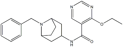 5-Pyrimidinecarboxamide, 4-ethoxy-N-(8-(phenylmethyl)-8-azabicyclo(3.2 .1)oct-3-yl)-, exo-,84923-01-3,结构式