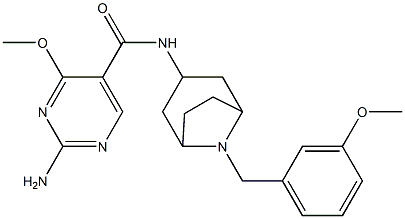 2-amino-4-methoxy-N-[8-[(3-methoxyphenyl)methyl]-8-azabicyclo[3.2.1]oc t-3-yl]pyrimidine-5-carboxamide,84923-29-5,结构式