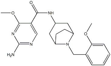 2-amino-4-methoxy-N-[8-[(2-methoxyphenyl)methyl]-8-azabicyclo[3.2.1]oc t-3-yl]pyrimidine-5-carboxamide,84923-30-8,结构式