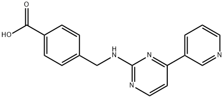 4-({[4-(ピリジン-3-イル)ピリミジン-2-イル]アミノ}メチル)安息香酸 化学構造式